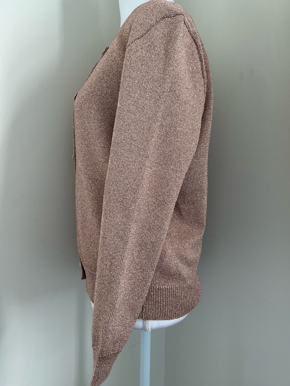 Women's Metallic Knit Tank & Cardigan Set - Blush - Picture 3 of 12